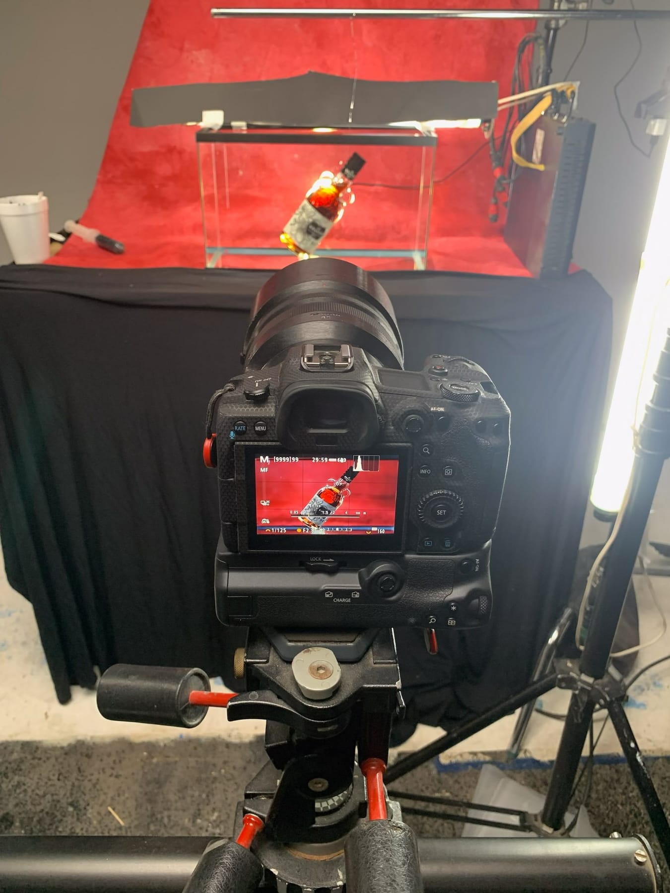 Robert Lopez on set with camera gear during a San Antonio food photography shoot